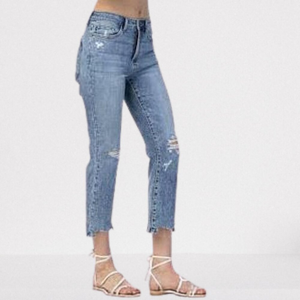 Anthropologie Pilcro Relaxed Straight Leg Distressed Jeans Size 28